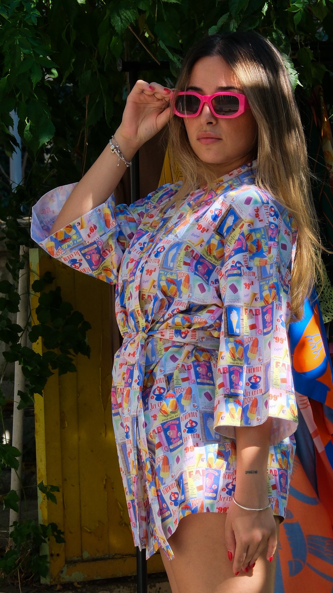 Sweet & Bold – Pastel Dondurma Desenli Kimono