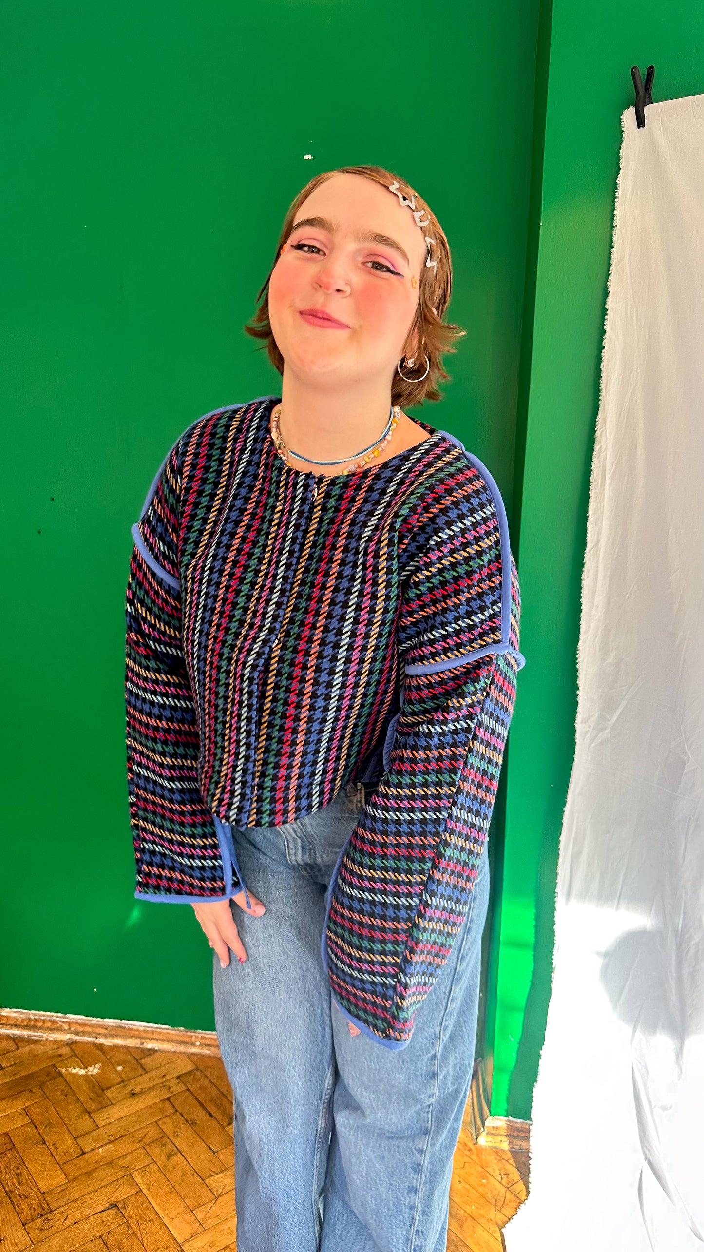 Claudia Renkli Bağcık Detaylı Dokuma Ceket