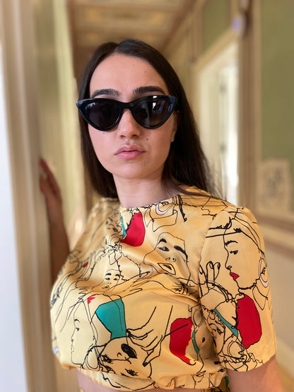 Draw Me Like One of Your Boss Girls Saten Gömlek