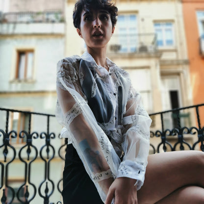 Midnight Manifesto – Siyah Beyaz Oversize Kadın Gömlek