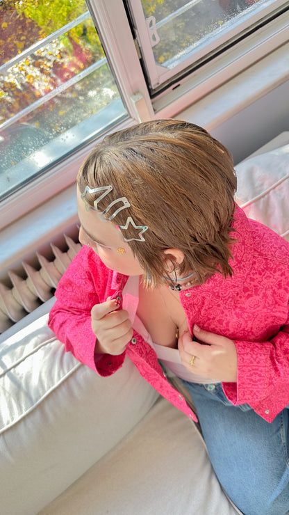 Lola – Hot Pink Canvas Ceket