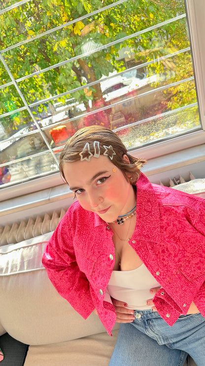 Lola – Hot Pink Canvas Ceket