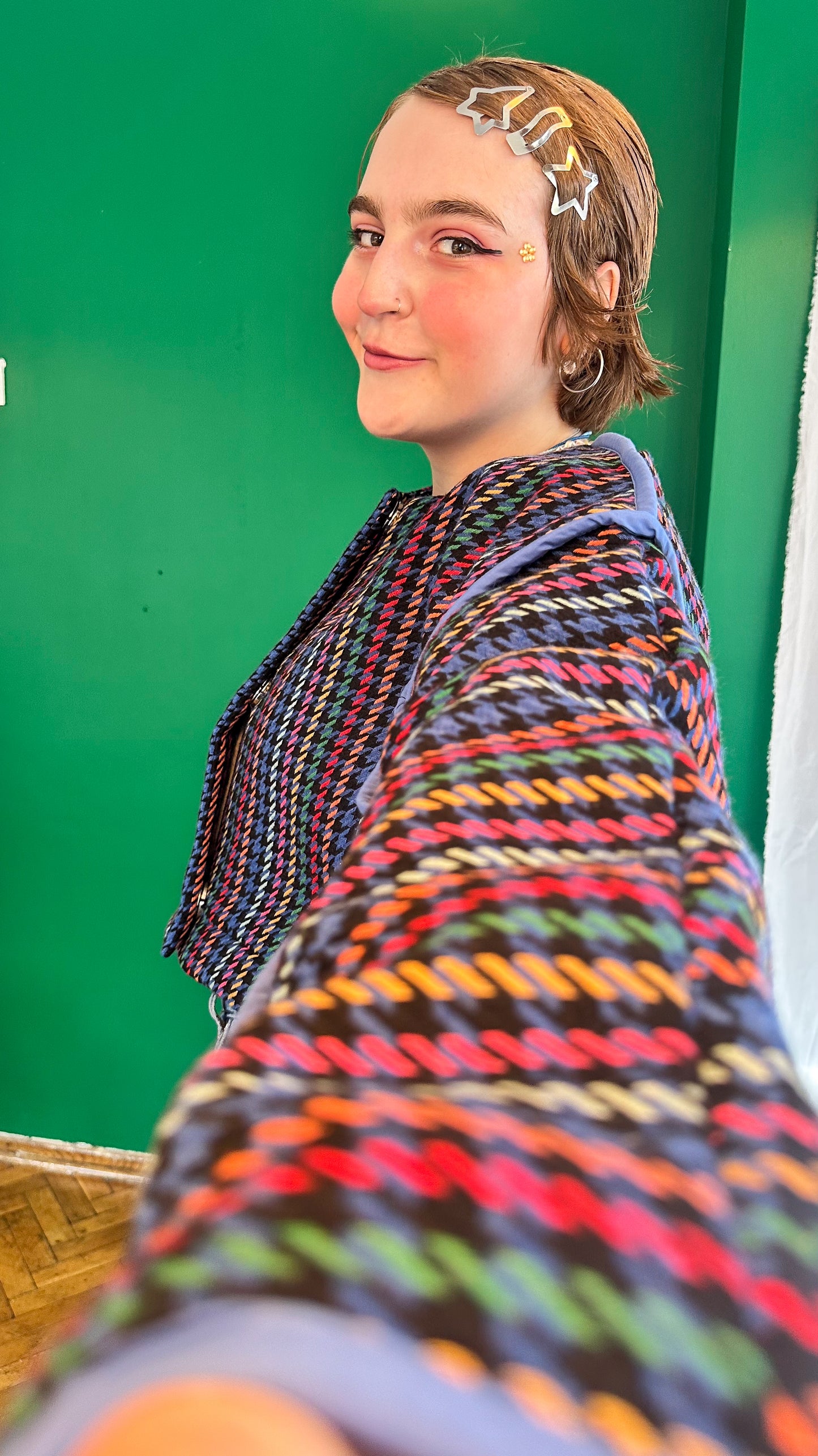 Claudia  Renkli Bağcık Detaylı Dokuma Ceket