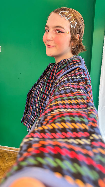 Claudia  Renkli Bağcık Detaylı Dokuma Ceket