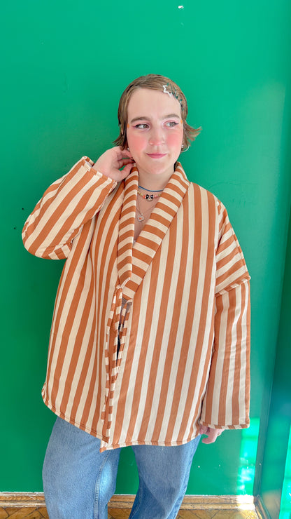 Mira — Çizgili Müslin Kimono Ceket