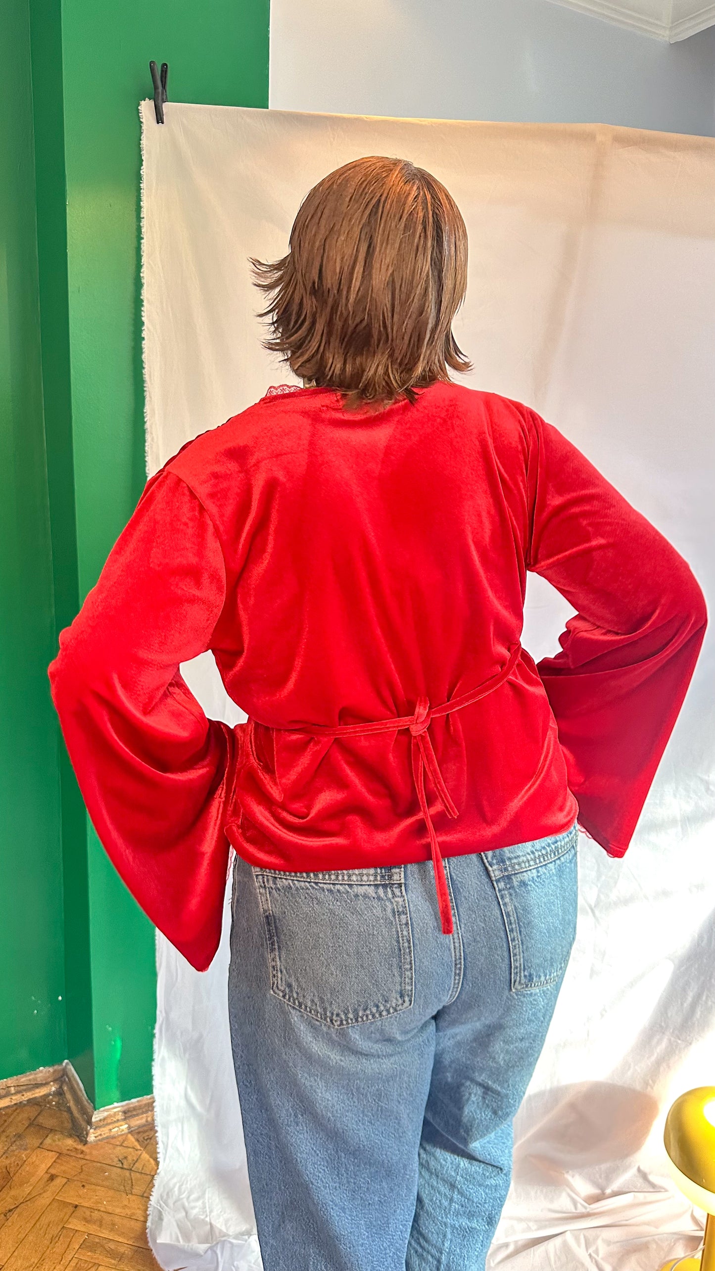 ROXY Kadife Wrap Top – Scarlet Kırmızı