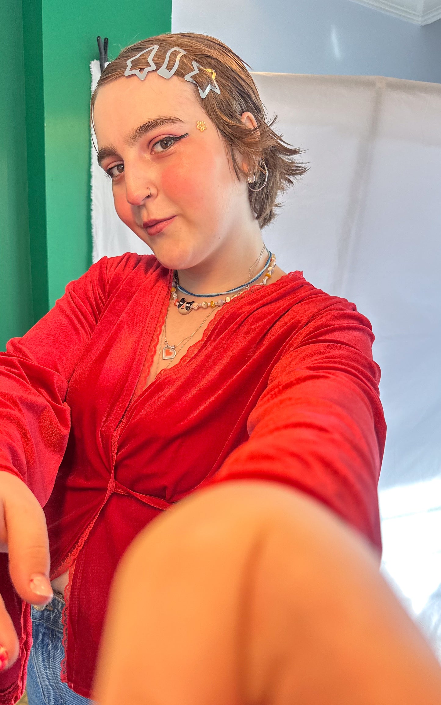 ROXY Kadife Wrap Top – Scarlet Kırmızı