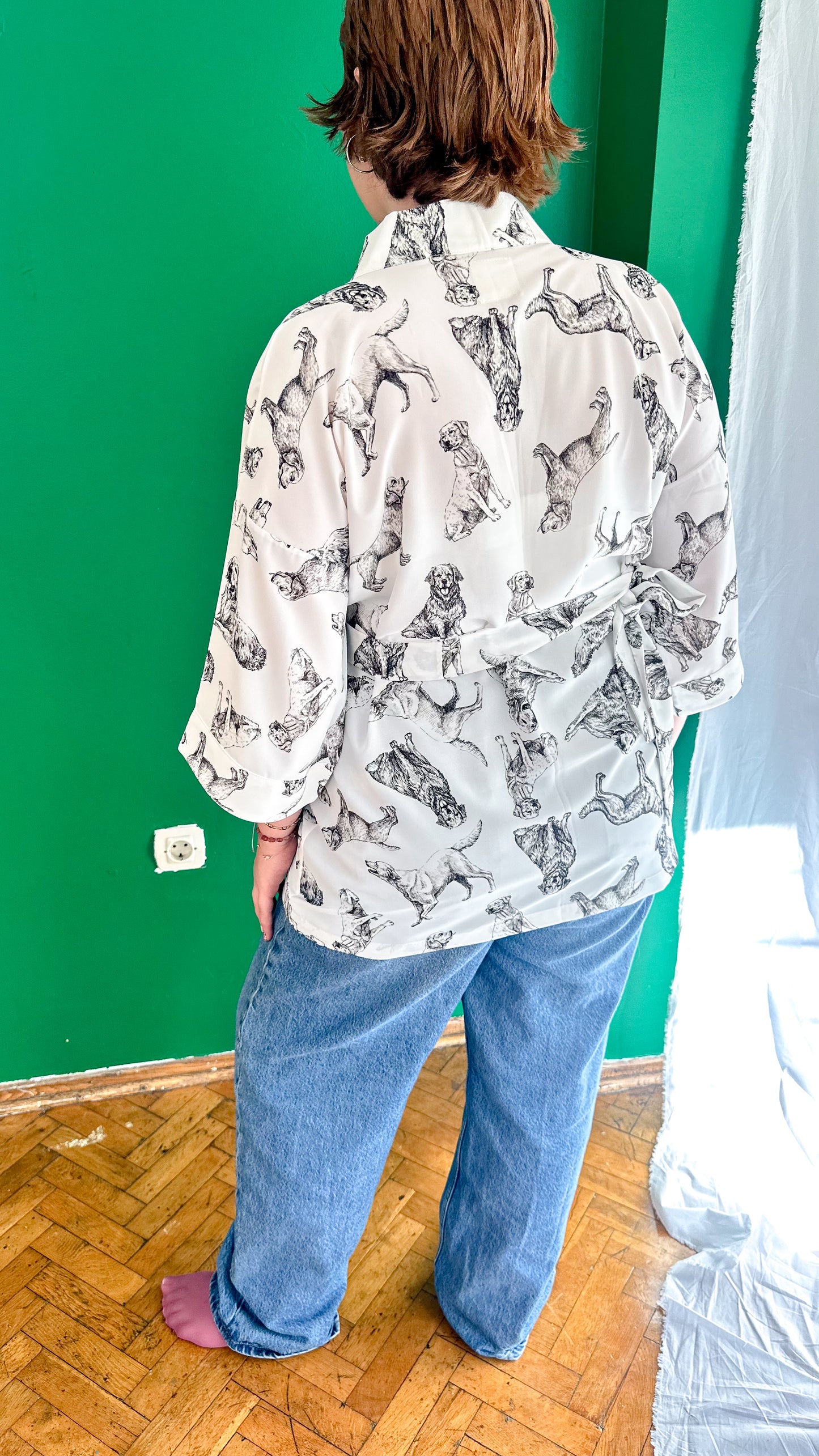 Who Let The Dogs Off? – Köpek Desenli Kimono Ceket