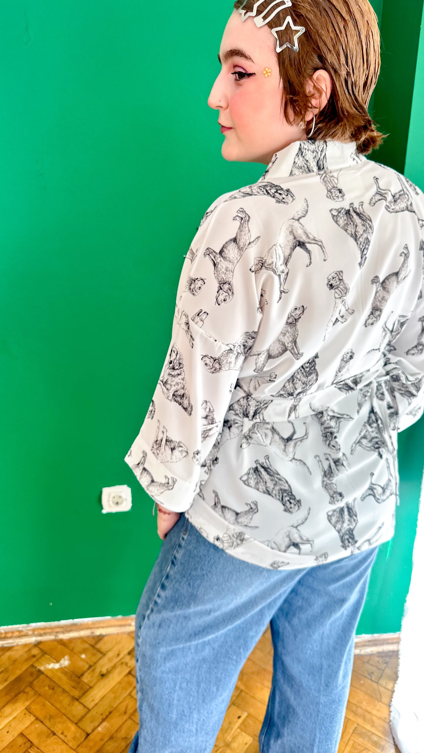 Who Let The Dogs Off? – Köpek Desenli Kimono Ceket