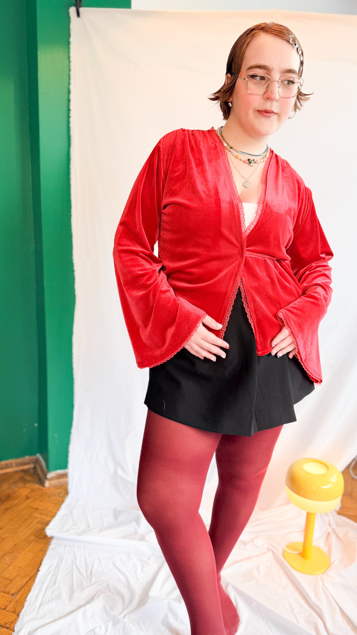 ROXY Kadife Wrap Top – Scarlet Kırmızı