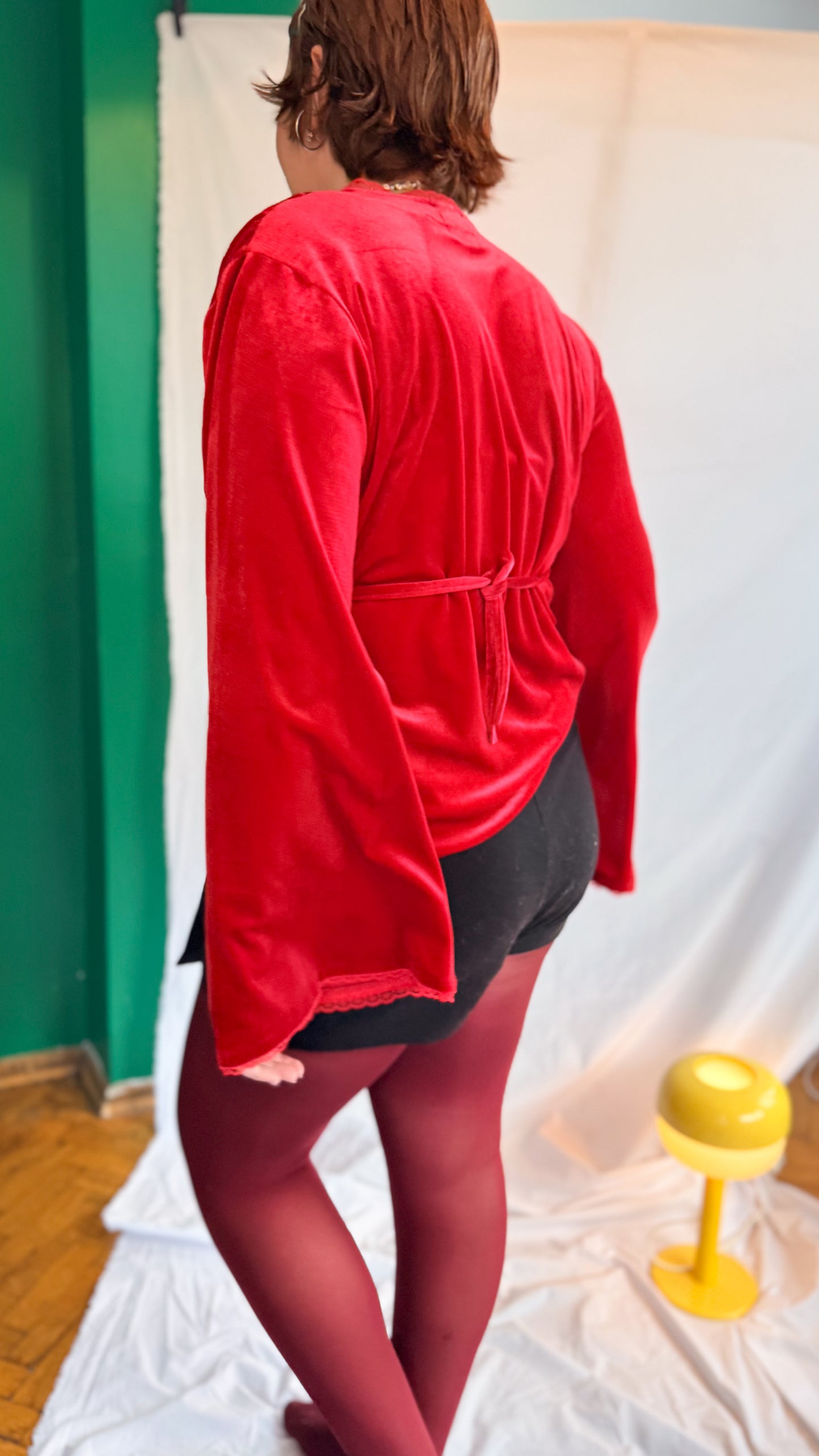 ROXY Kadife Wrap Top – Scarlet Kırmızı