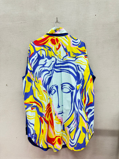 Medusa Mavi Oversize Gömlek