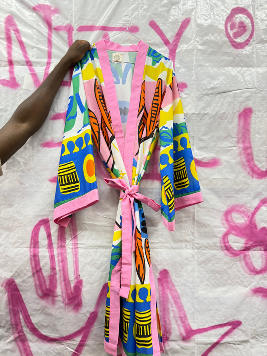 Color Me Bold Kimono – Renkli Oversize Desenli
