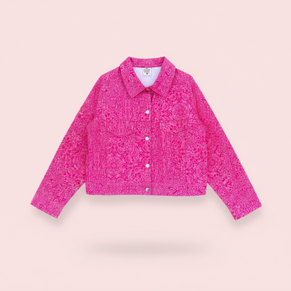 Lola – Hot Pink Canvas Ceket