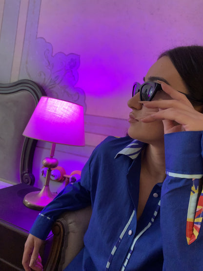 Medusa Mavi Oversize Gömlek